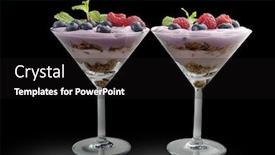  Presentation with fruit yogurt - Amazing slides having extreme close-up image of fruit yogurt and cereal on black background backdrop and a black colored foreground