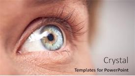  Presentation with extreme - PPT theme consisting of extreme-close-up-of-eye background and a lemonade colored foreground