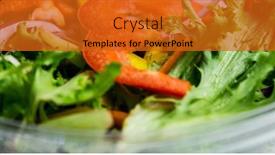  Presentation with vegan food - PPT theme enhanced with extreme-close-up-of-organic background and a gold colored foreground