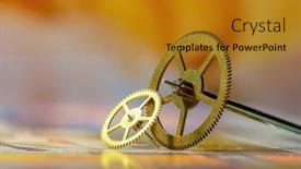  Presentation with watch gears - Colorful slide set enhanced with extreme-close-up-shot backdrop and a gold colored foreground