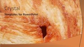  Presentation with cookie - Amazing PPT theme having extreme-close-up-shot backdrop and a coral colored foreground