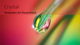  Presentation with water droplet - PPT theme enhanced with extreme-close-up-shot background and a red colored foreground