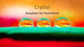  Presentation with colorful water droplets - Presentation design consisting of extreme-close-up-shot background and a yellow colored foreground