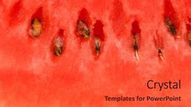  Presentation with extreme - PPT layouts consisting of extreme close up of the red watermelon background and a dark gray colored foreground