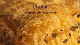  Presentation with croissant - Amazing PPT theme having extreme closeup of a delicious chocolate croissant backdrop and a gold colored foreground