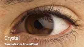 Presentation with extreme - Beautiful PPT theme featuring extreme closeup of brown eye backdrop and a red colored foreground