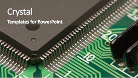  Presentation with circuit board - Audience pleasing slides consisting of extreme closeup of chip backdrop and a dark gray colored foreground