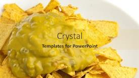  Presentation with nachos - Amazing theme having extreme closeup of nachos plate on white background backdrop and a yellow colored foreground