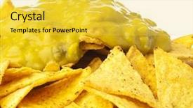  Presentation with nachos - Beautiful slides featuring extreme closeup of nachos plate on white background backdrop and a yellow colored foreground
