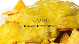  Presentation with nachos - Beautiful PPT layouts featuring extreme closeup of nachos plate on white background backdrop and a gold colored foreground