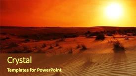 Presentation with landscape desert - PPT theme with extreme desert landscape with orange background and a tawny brown colored foreground