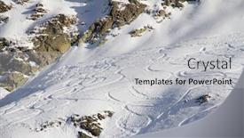  Presentation with tracks - Slide set featuring extreme freeride tracks on a snowy slope background and a light gray colored foreground