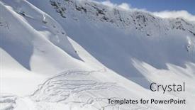  Presentation with tracks - Beautiful slide deck featuring extreme freeride tracks on a mountain slope backdrop and a light gray colored foreground