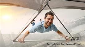  Presentation with glider - Amazing presentation theme having extreme hang glider mixed media backdrop and a light gray colored foreground