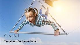  Presentation with glider - Audience pleasing presentation consisting of extreme hang glider mixed media backdrop and a light blue colored foreground