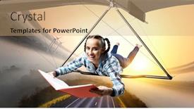  Presentation with glider - Presentation design consisting of extreme hang glider mixed media background and a coral colored foreground