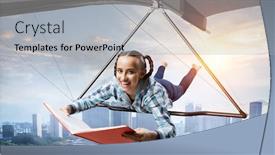  Presentation with glider - Audience pleasing presentation design consisting of extreme hang glider mixed media backdrop and a light gray colored foreground