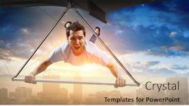  Presentation with glider - PPT layouts enhanced with extreme-hang-glider-mixed-media background and a lemonade colored foreground