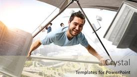  Presentation with glider - Slides enhanced with extreme-hang-glider-mixed-media background and a soft green colored foreground