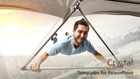  Presentation with hang - PPT layouts enhanced with extreme-hang-glider-mixed-media background and a soft green colored foreground