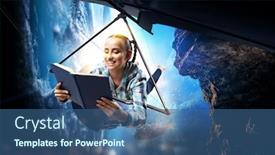  Presentation with glider - PPT theme featuring extreme-hang-glider-mixed-media background and a ocean colored foreground