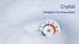  Presentation with measurement - PPT theme consisting of extreme low sub-zero temperature background and a sky blue colored foreground