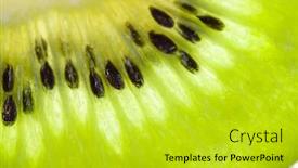  Presentation with kiwi - Presentation featuring extreme macro photo of a fresh kiwi close up macro shot surface texture background and a yellow colored foreground