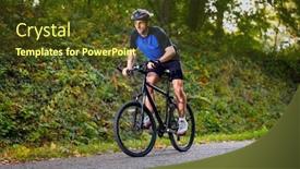  Presentation with mountain bike - Slide set featuring extreme-nature-sport-mountain-bike background and a tawny brown colored foreground