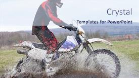  Presentation with racing - Amazing PPT layouts having extreme-racing-in-rural-area backdrop and a sky blue colored foreground