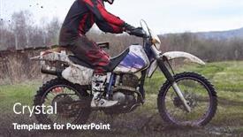  Presentation with racing - Cool new PPT layouts with extreme-racing-in-rural-area backdrop and a dark gray colored foreground