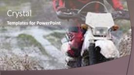  Presentation with racing - Slide deck with extreme-racing-on-mud-track background and a coral colored foreground