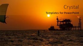  Presentation with extreme - Slide set with sea at sunset time background and a gray colored foreground