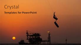  Presentation with extreme - PPT layouts featuring extreme-sport-kitesurfing-against-offshore background and a gold colored foreground