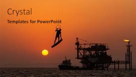  Presentation with extreme - Theme enhanced with extreme-sport-kitesurfing-against-offshore background and a gold colored foreground