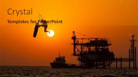  Presentation with extreme - PPT layouts consisting of extreme-sport-kitesurfing-against-offshore background and a gray colored foreground