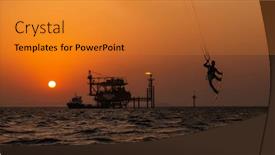  Presentation with extreme - Audience pleasing presentation design consisting of extreme-sport-kitesurfing-against-offshore backdrop and a gold colored foreground