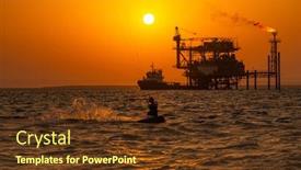  Presentation with extreme - Beautiful slide deck featuring extreme-sport-kitesurfing-against-offshore backdrop and a tawny brown colored foreground