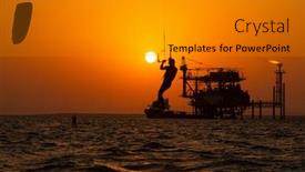  Presentation with extreme - Audience pleasing theme consisting of extreme-sport-kitesurfing-against-offshore backdrop and a gray colored foreground