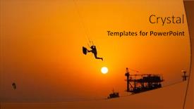  Presentation with extreme - Slides having extreme-sport-kitesurfing-against-offshore background and a gold colored foreground