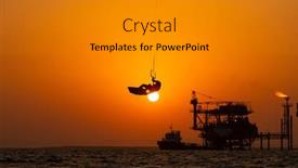  Presentation with extreme - PPT layouts featuring extreme-sport-kitesurfing-against-offshore background and a gold colored foreground