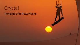  Presentation with extreme - Slides having extreme-sport-kitesurfing background and a red colored foreground