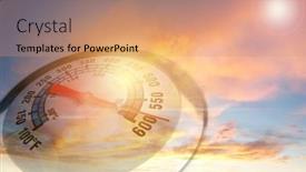  Presentation with climate change - Theme with extreme-temperature-gauge-in-hot background and a coral colored foreground