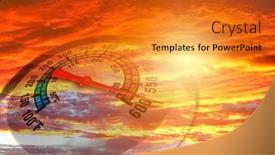  Presentation with climate change - Slide deck enhanced with extreme-temperature-gauge-in-hot background and a gold colored foreground