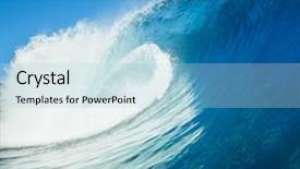  Presentation with water wave - Presentation theme with extreme weather - blue ocean wave view background and a light blue colored foreground