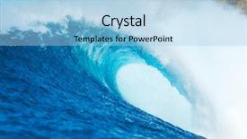  Presentation with water wave - Presentation enhanced with extreme weather - blue ocean wave view background and a light blue colored foreground