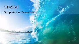  Presentation with ocean wave - PPT theme with arab business man call phone working on taplet in the city background and a light gray colored foreground