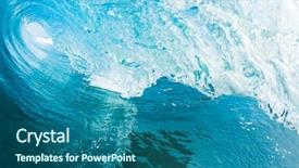  Presentation with blue wave - Beautiful slide deck featuring extreme weather - blue ocean wave backdrop and a ocean colored foreground