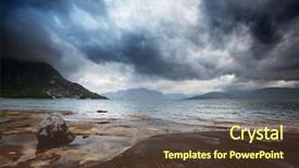  Presentation with save the ocean - PPT theme featuring extreme weather - brewing storm on the ocean background and a tawny brown colored foreground