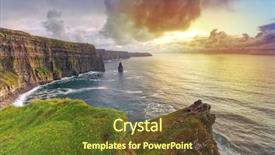  Presentation with ireland - Amazing slide deck having extreme weather - cliffs of moher at sunset backdrop and a tawny brown colored foreground
