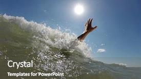  Presentation with drowning - Colorful presentation enhanced with extreme weather - hand drowning man backdrop and a dark gray colored foreground